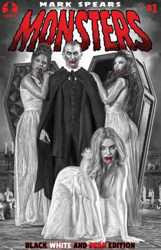 Mark Spears Monsters #1 7th Printing Black White & Dead Edition Cover C Mark Spears Court Of Blood Variant (NM)
