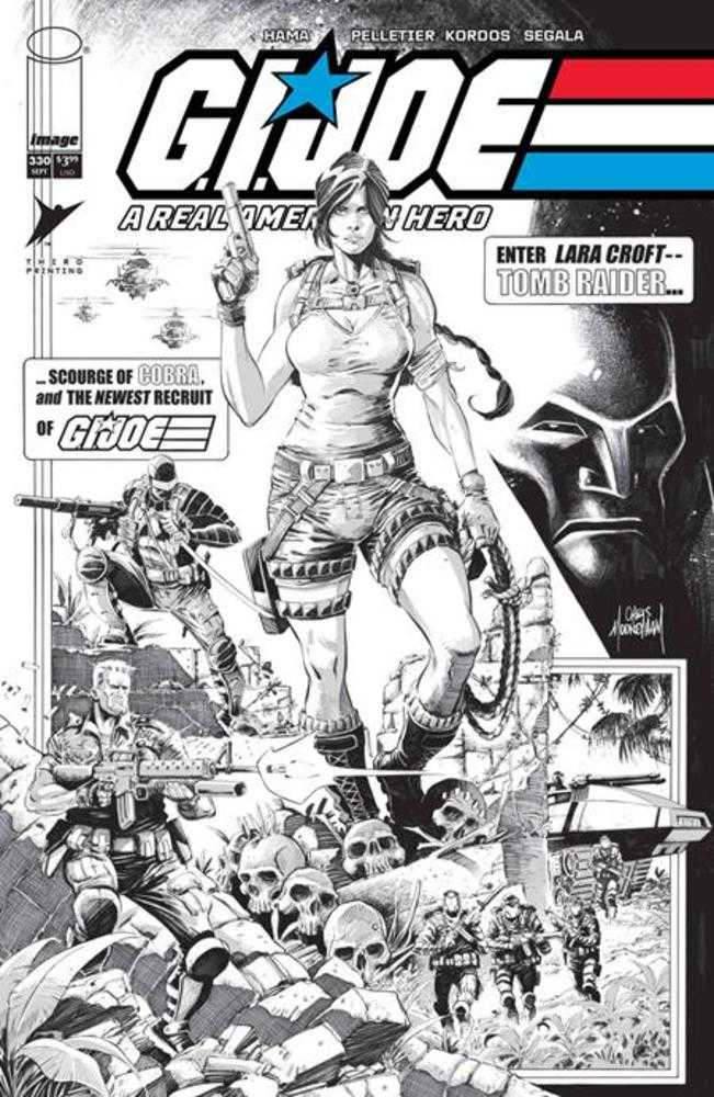 G.I. Joe A Real American Hero #330 3rd Printing Cover B Chris Mooneyham Black & White Variant (NM)