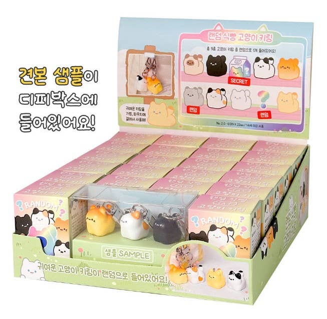 Kawaii Bread Cat Keychain – Mystery Blind Box (1 Box)
