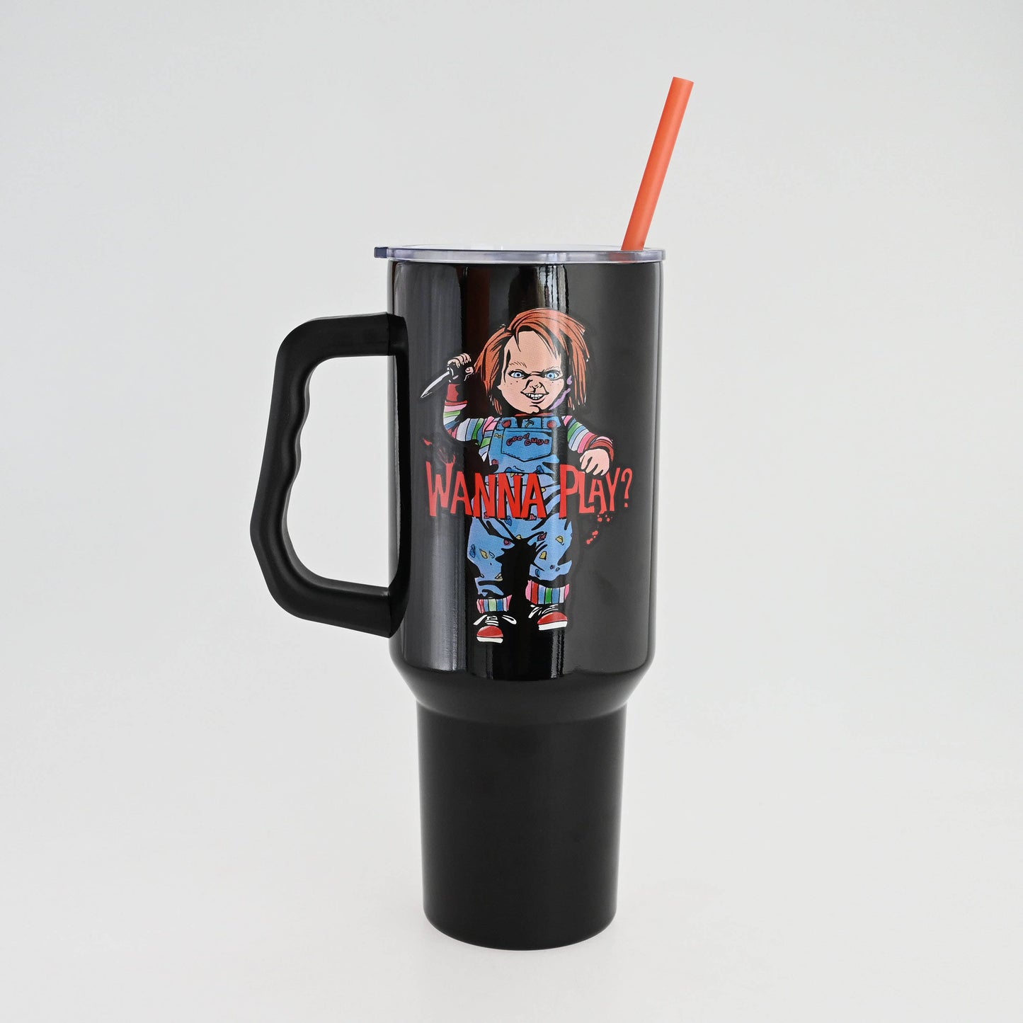 CHUCKY WANNA PLAY 40oz Stainless Steel Tumbler w Handle