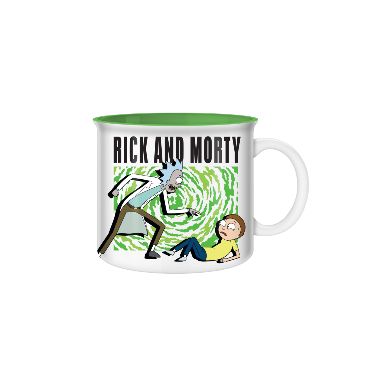 Rick & Morty Rick Pressing Morty Portal 20oz Ceramic Camper