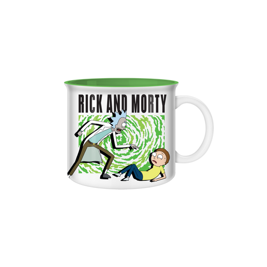 Rick & Morty Rick Pressing Morty Portal 20oz Ceramic Camper