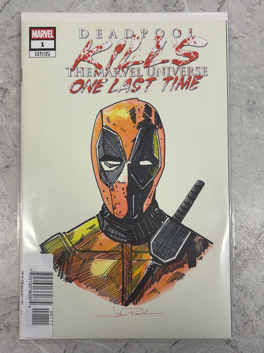 DF Deadpool Kills The Marvel Universe One Last Time #1 Blank Variant With A Sketch By John Pleak (Mature) (NM)