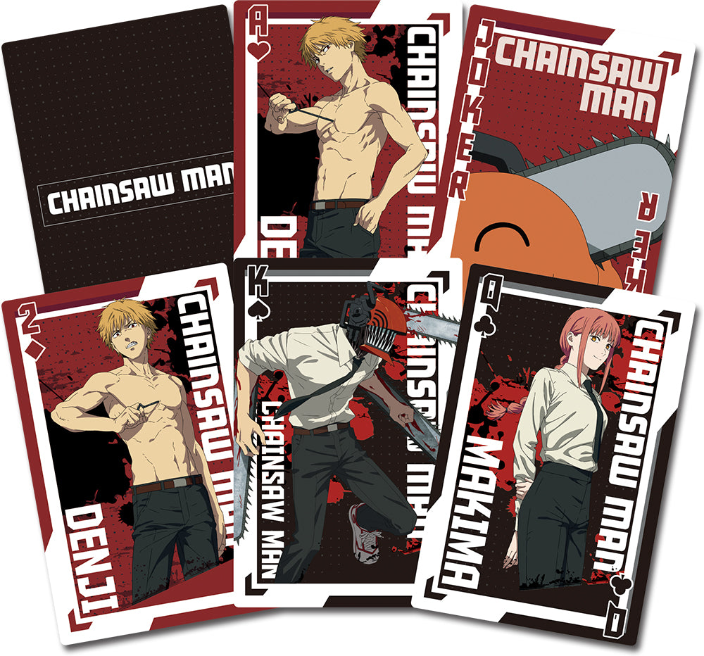 CHAINSAW MAN - CHARACTER GROUP SPLASH BACKGROUND PLAYING CARDS