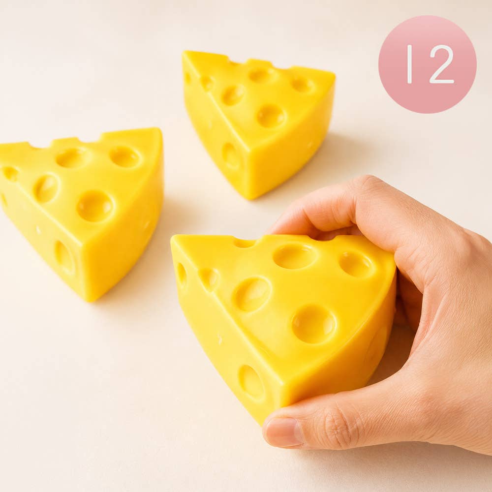 Cheese Wedge Squeeze Squishy Stress Relief Toy (1 Cheese Wedge)