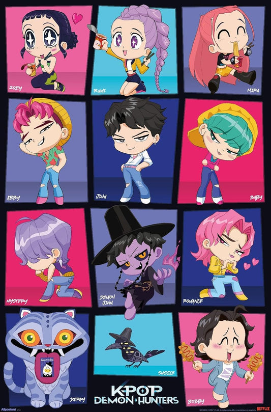 K-Pop Demon Hunters Chibi Style Poster (Not Available for Shipping)