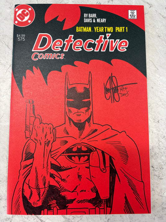 Df Detective Comics #575 Facsimile Edition Blank Variant Signed And Remarked By Ken Haeser With A Batman Homage Sketch (NM)