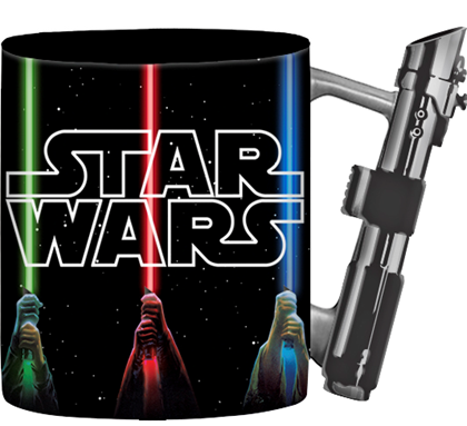 Star Wars Logo Lightsabers 20oz Ceramic 3D Sculpted Mug