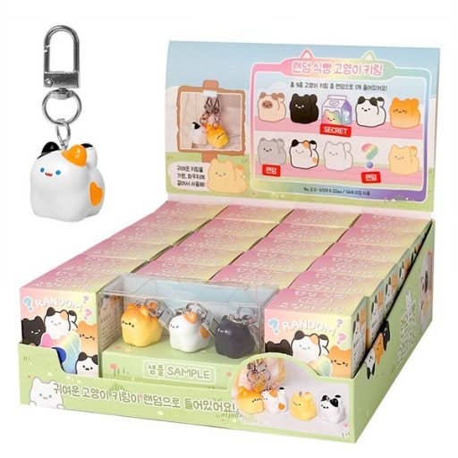 Kawaii Bread Cat Keychain – Mystery Blind Box (1 Box)