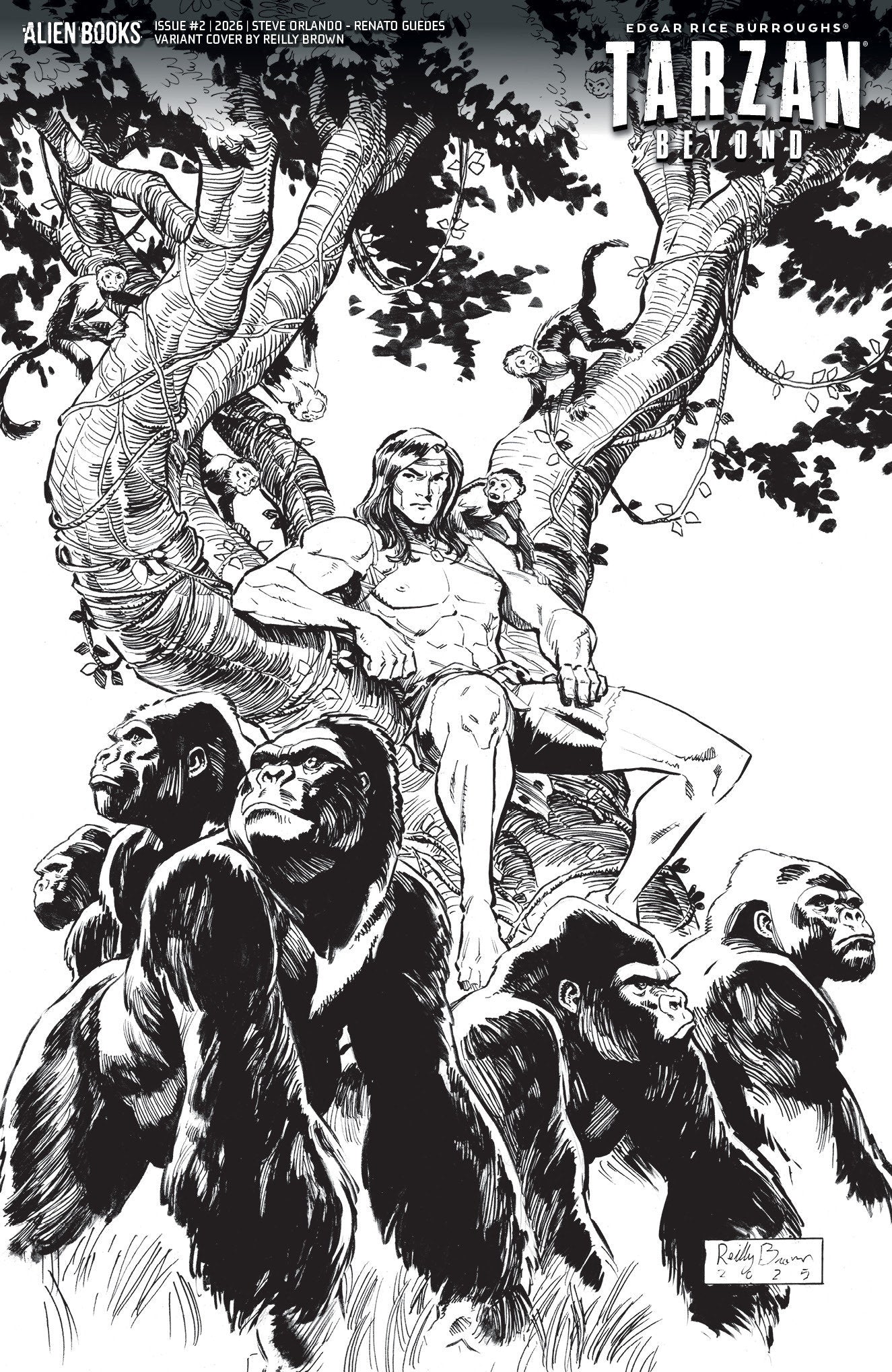 Tarzan Beyond #2 Variant D (Brown Black & White) (NM)