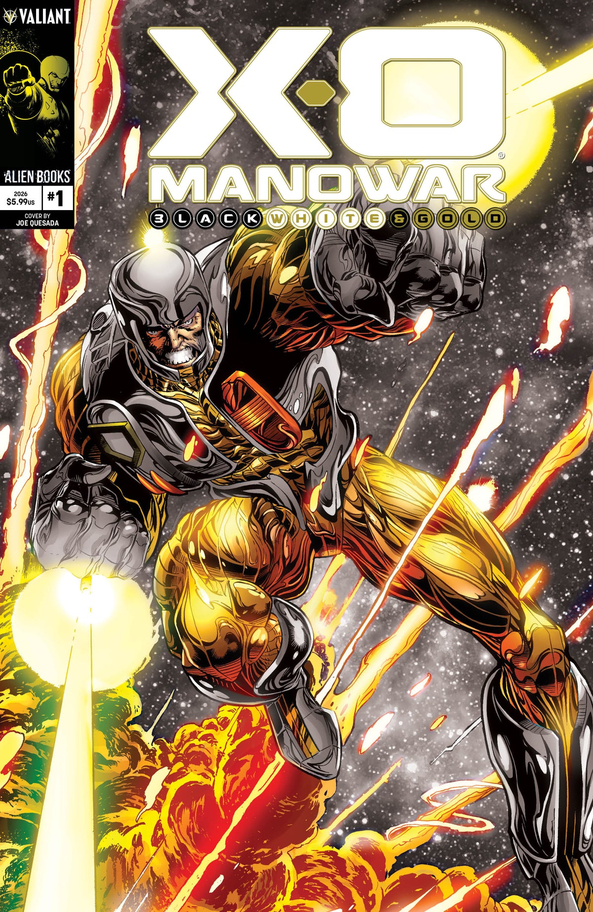 X O Manowar: Black, White & Gold #1 Variant B (Quesada Black, White & Gold Variant) (NM)