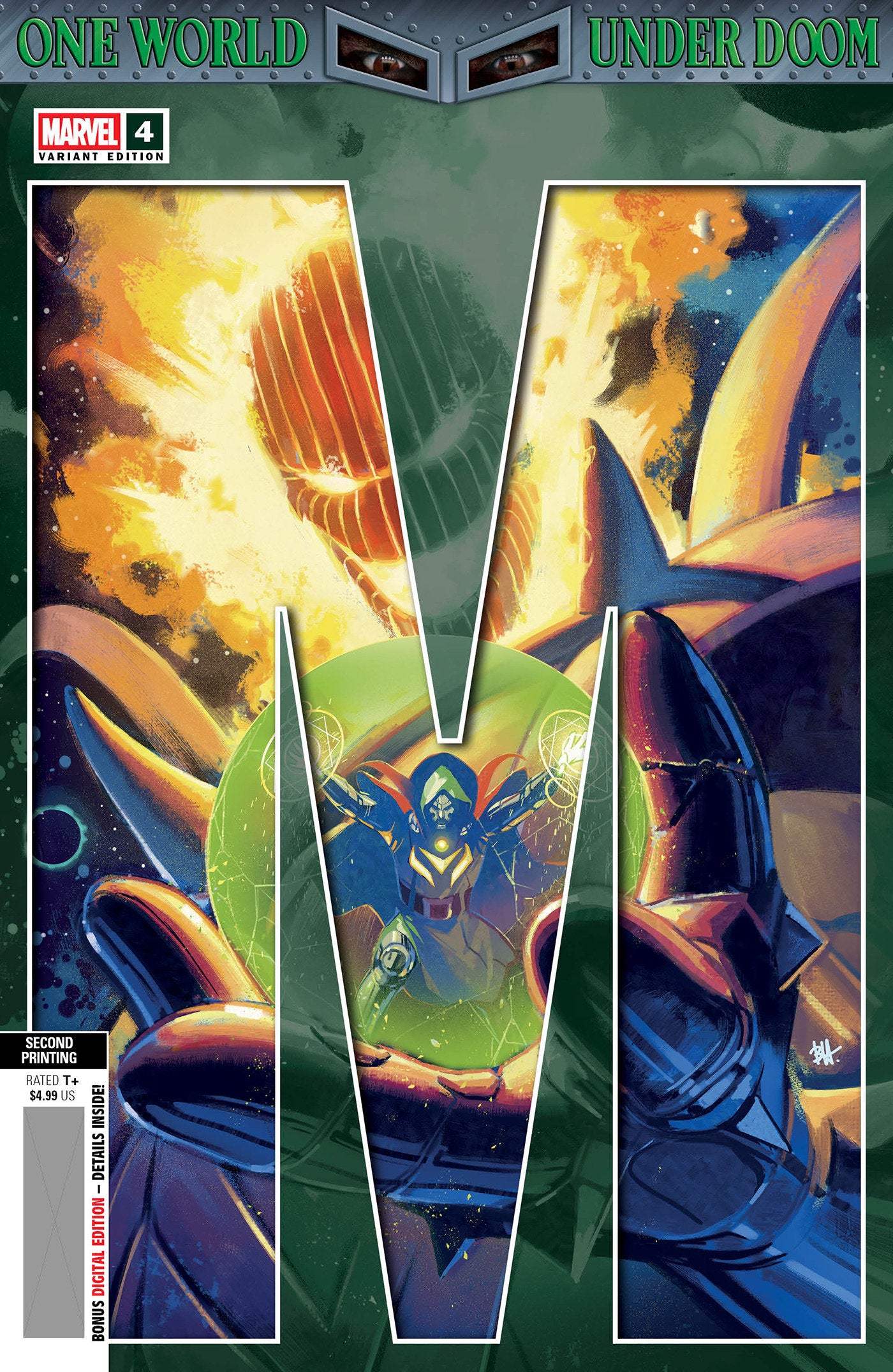 One World Under Doom #4 Ben Harvey 2nd Print Variant (NM)