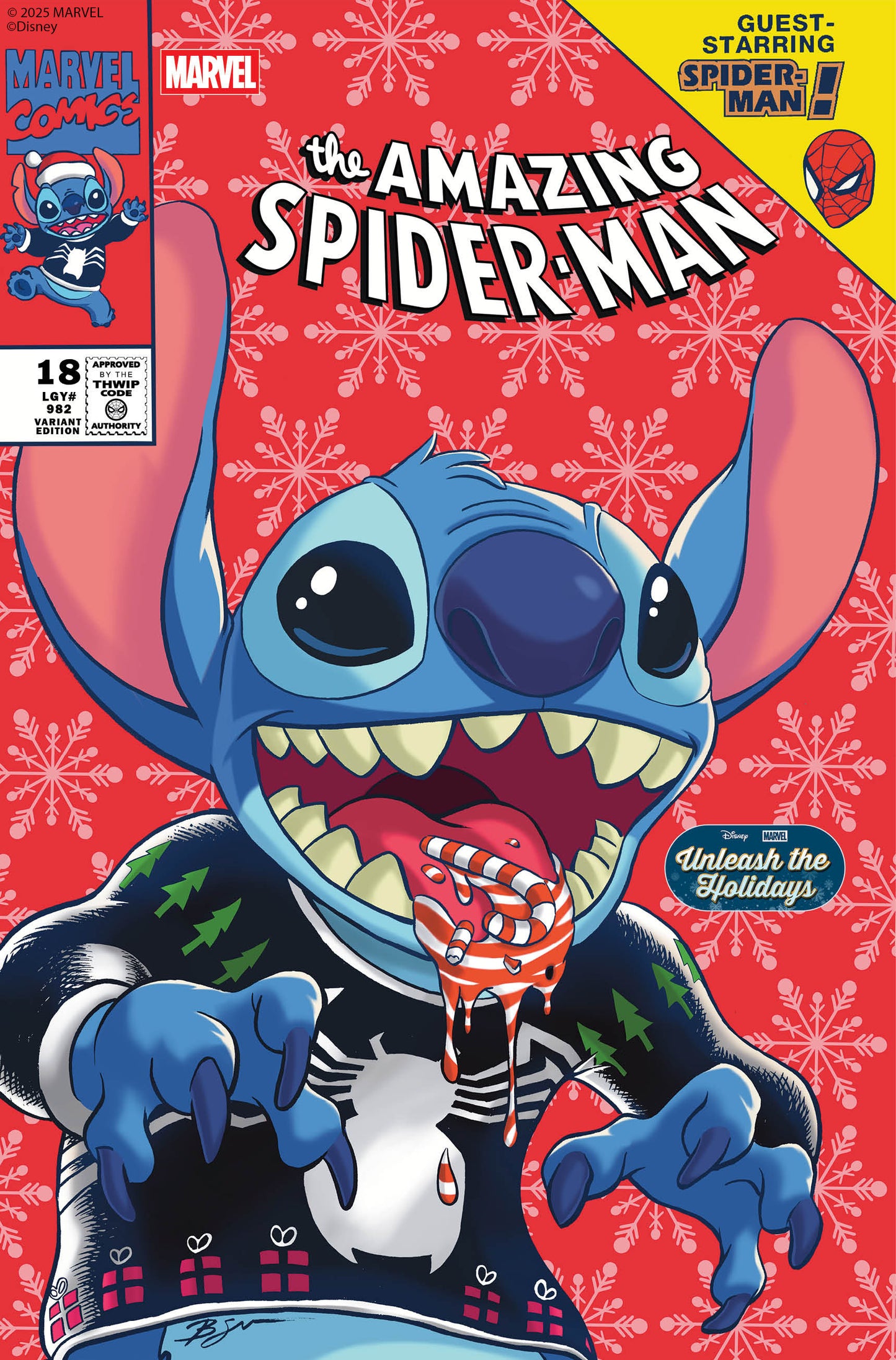 Amazing Spider-Man #18 Ben Su Disney Stitch Unleash The Holidays Variant (NM)