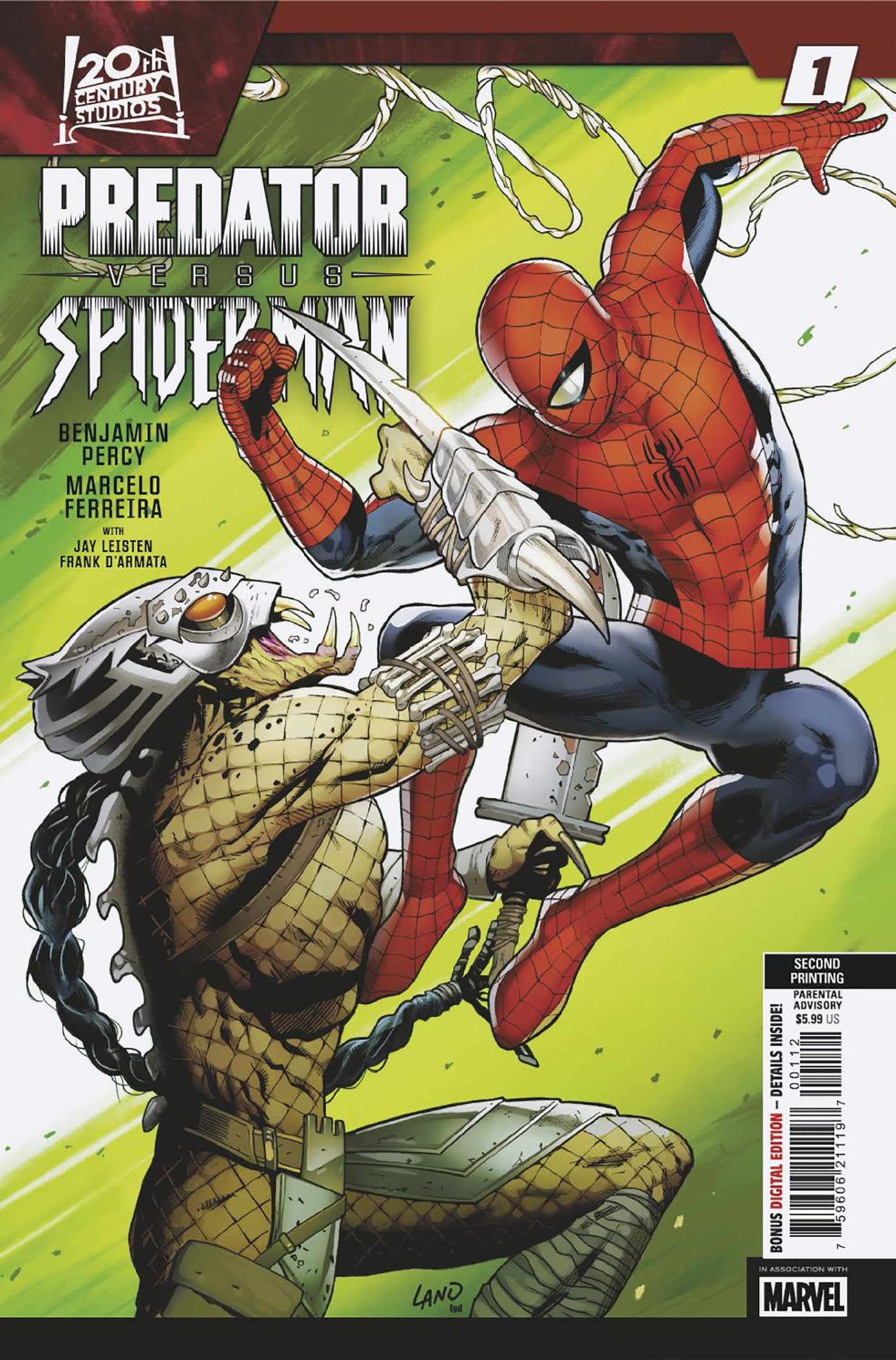 Predator vs. Spider-Man #1 Greg Land 2nd Print Variant (NM)