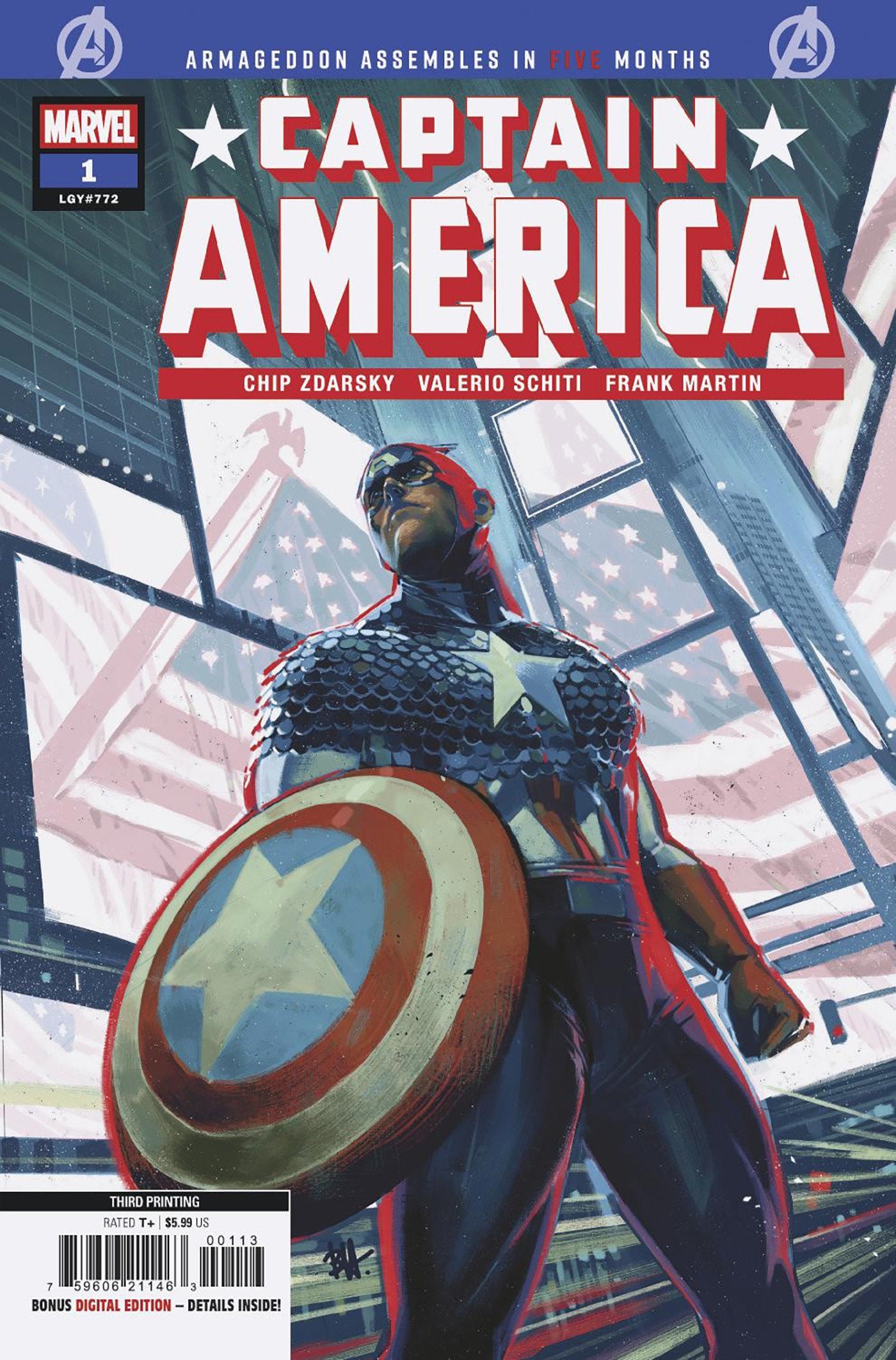 Captain America #1 Ben Harvey 3rd Printing Variant (NM)