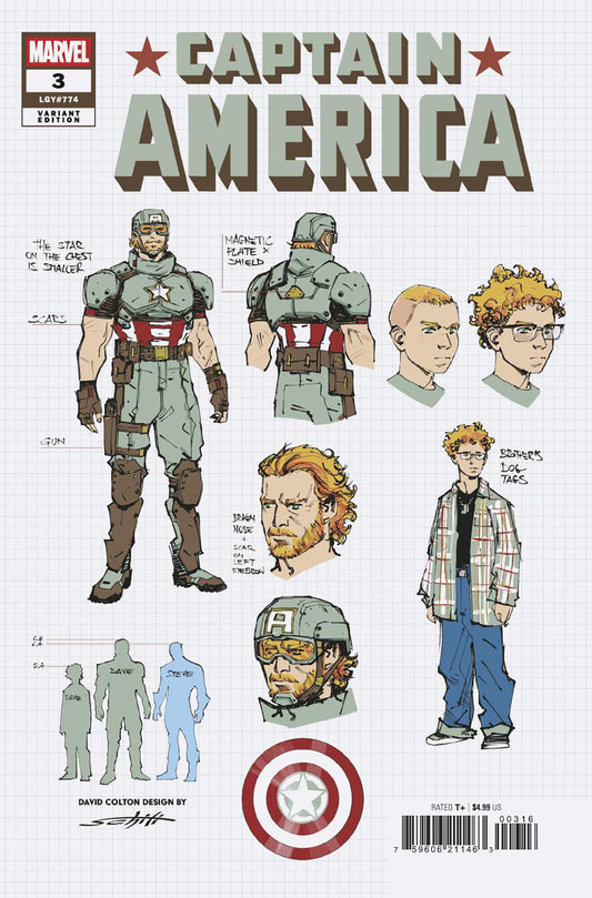 Captain America #3 1:10 Valerio Schiti Design Variant (NM)