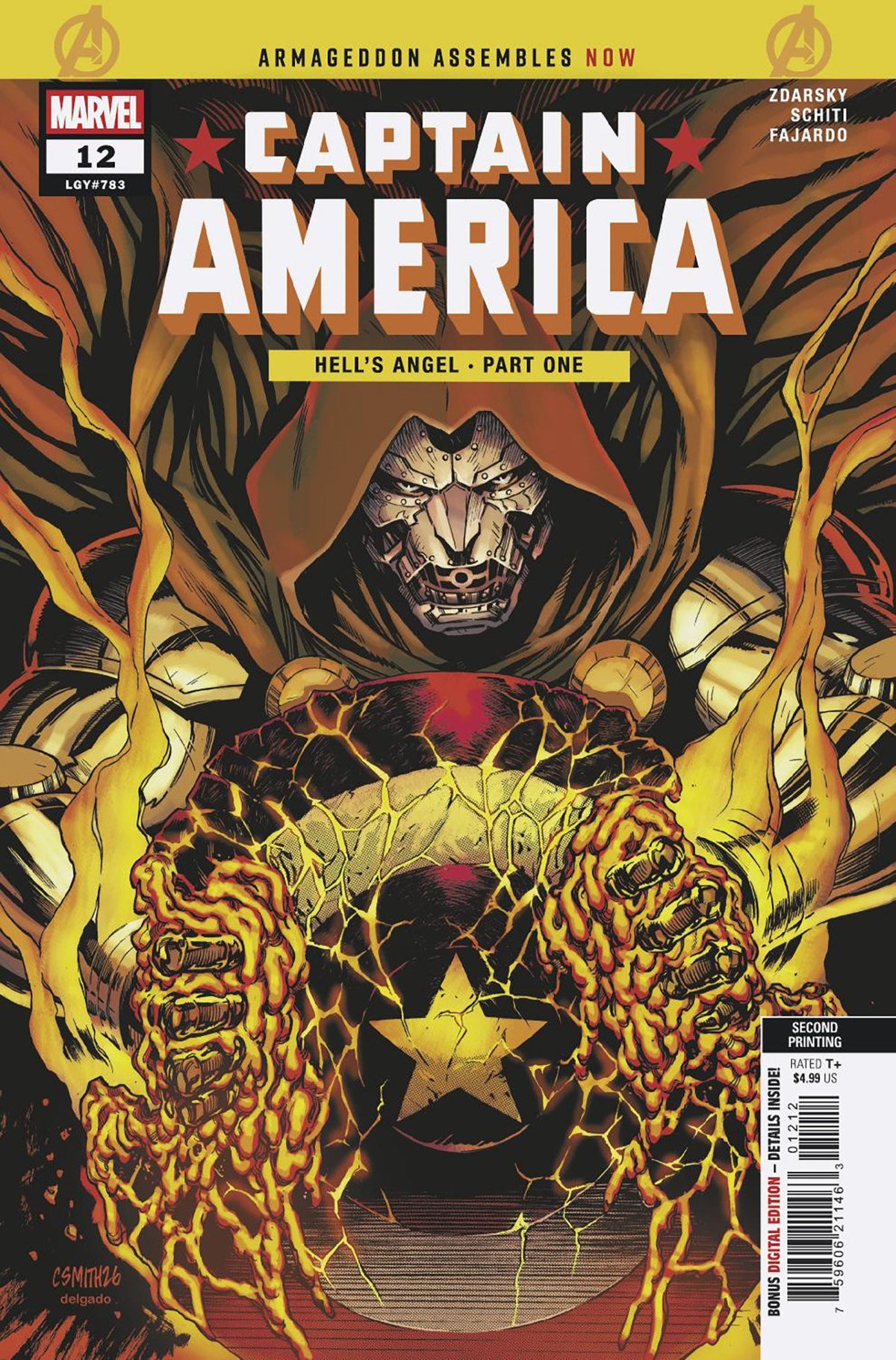 Captain America #12 Cory Smith 2nd Printing Variant [Arm] (NM)