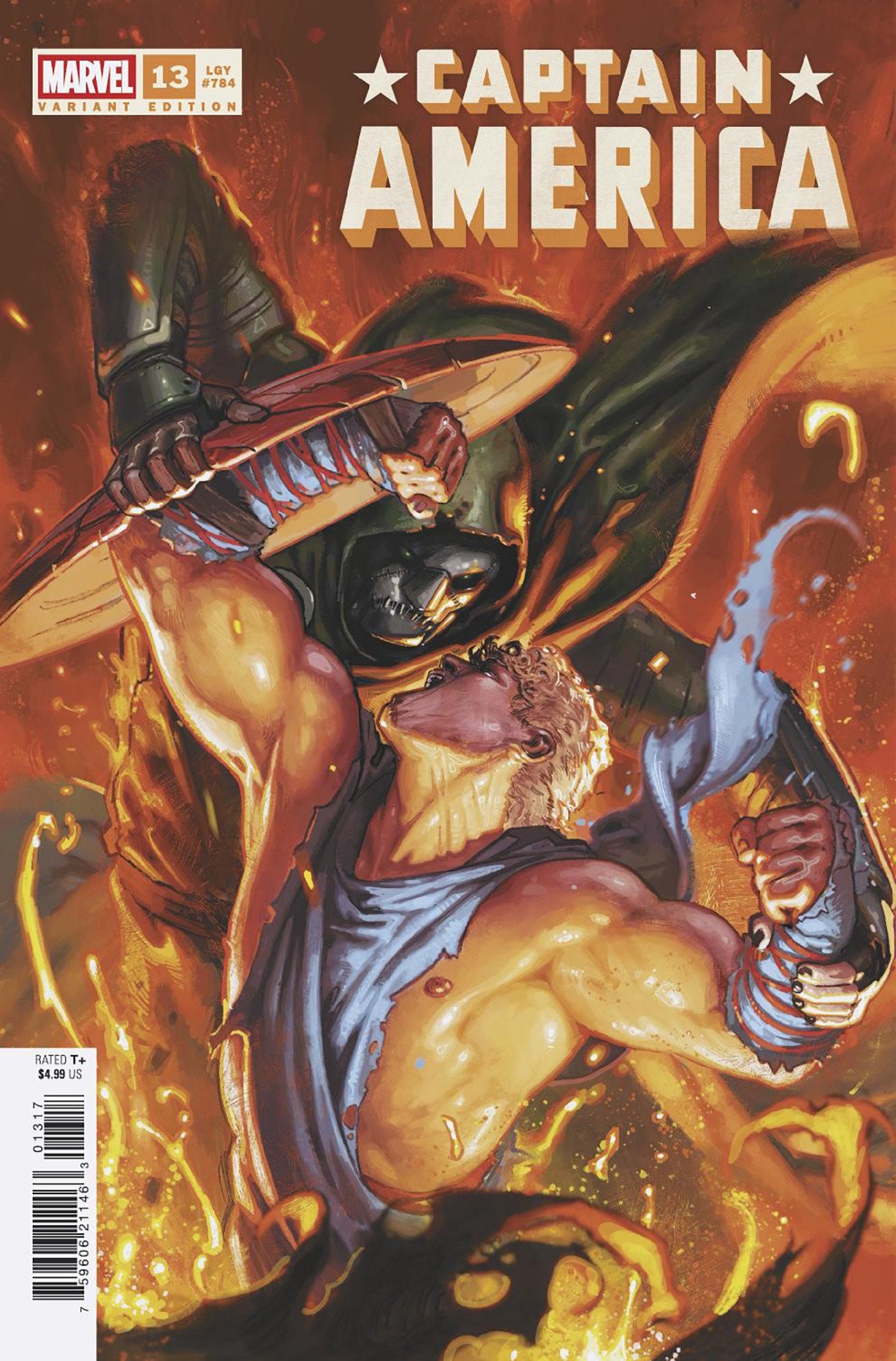 Captain America #13 1:25 Davide Paratore Variant [Arm] (NM)