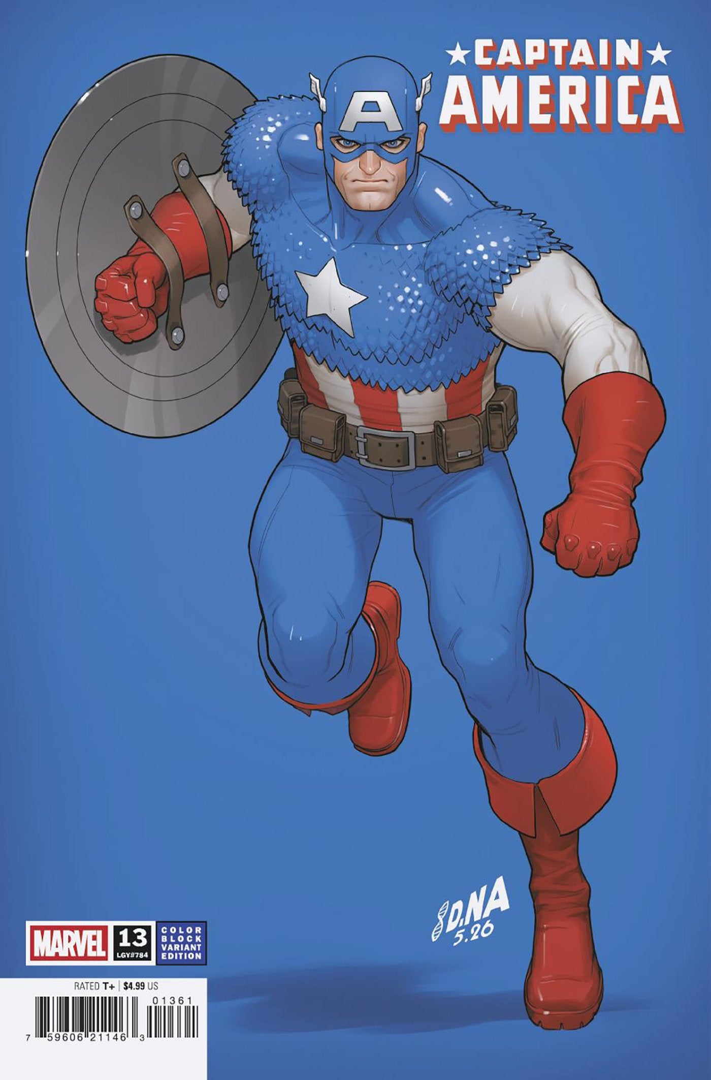 Captain America #13 David Nakayama Color Block Blue Variant [Arm] (NM)