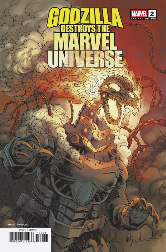 Godzilla Destroys The Marvel Universe #2 Dave Wachter Marvelized Mecha-Ghost Riderzilla Variant (NM)