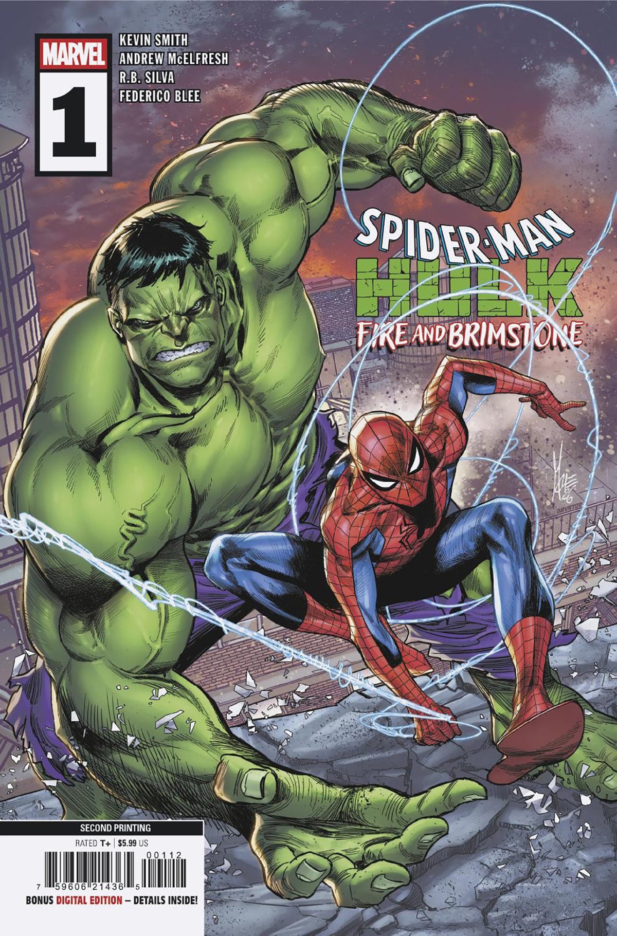 Spider-Man/Hulk: Fire And Brimstone #1 Marco Checchetto 2nd Printing Variant (NM)