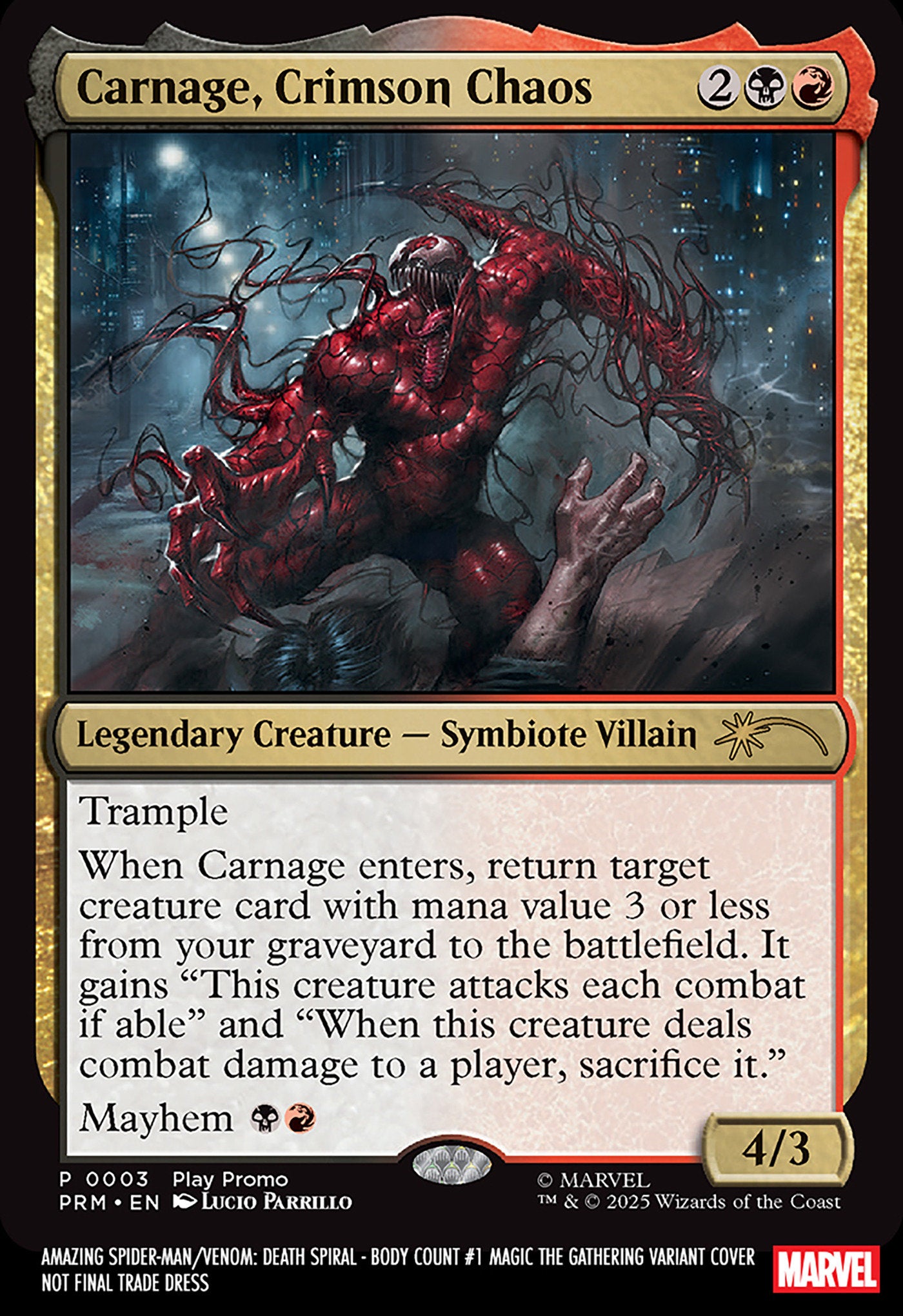 Amazing Spider-Man/Venom: Death Spiral   Body Count #1 Lucio Parrillo Magic: The Gathering Variant [Ds] (NM)
