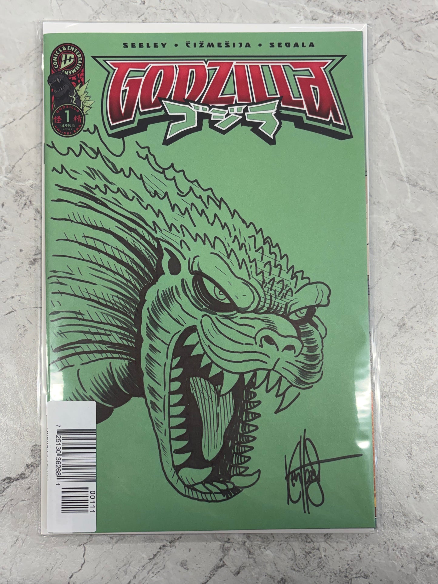 DF Godzilla #1 Blank Variant With A Sketch By Ken Haeser (NM)