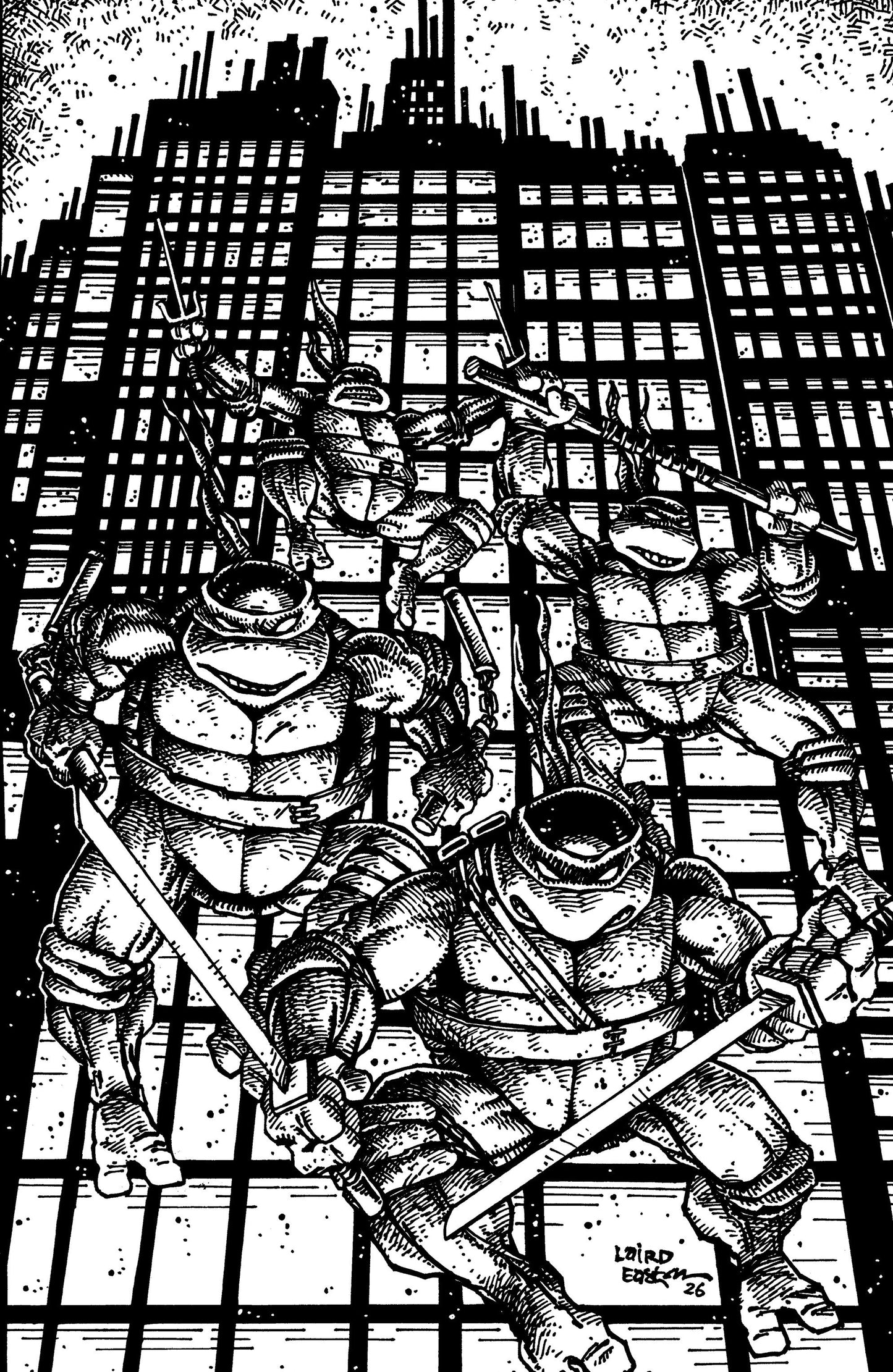 Teenage Mutant Ninja Turtles #20: 300th Issue Special 1:25 Variant (Eastman & Laird Full Art Black & White) (NM)