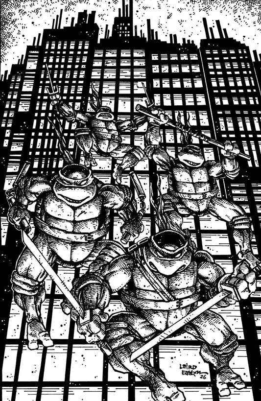 Teenage Mutant Ninja Turtles #20: 300th Issue Special 1:25 Variant (Eastman & Laird Full Art Black & White) (NM)