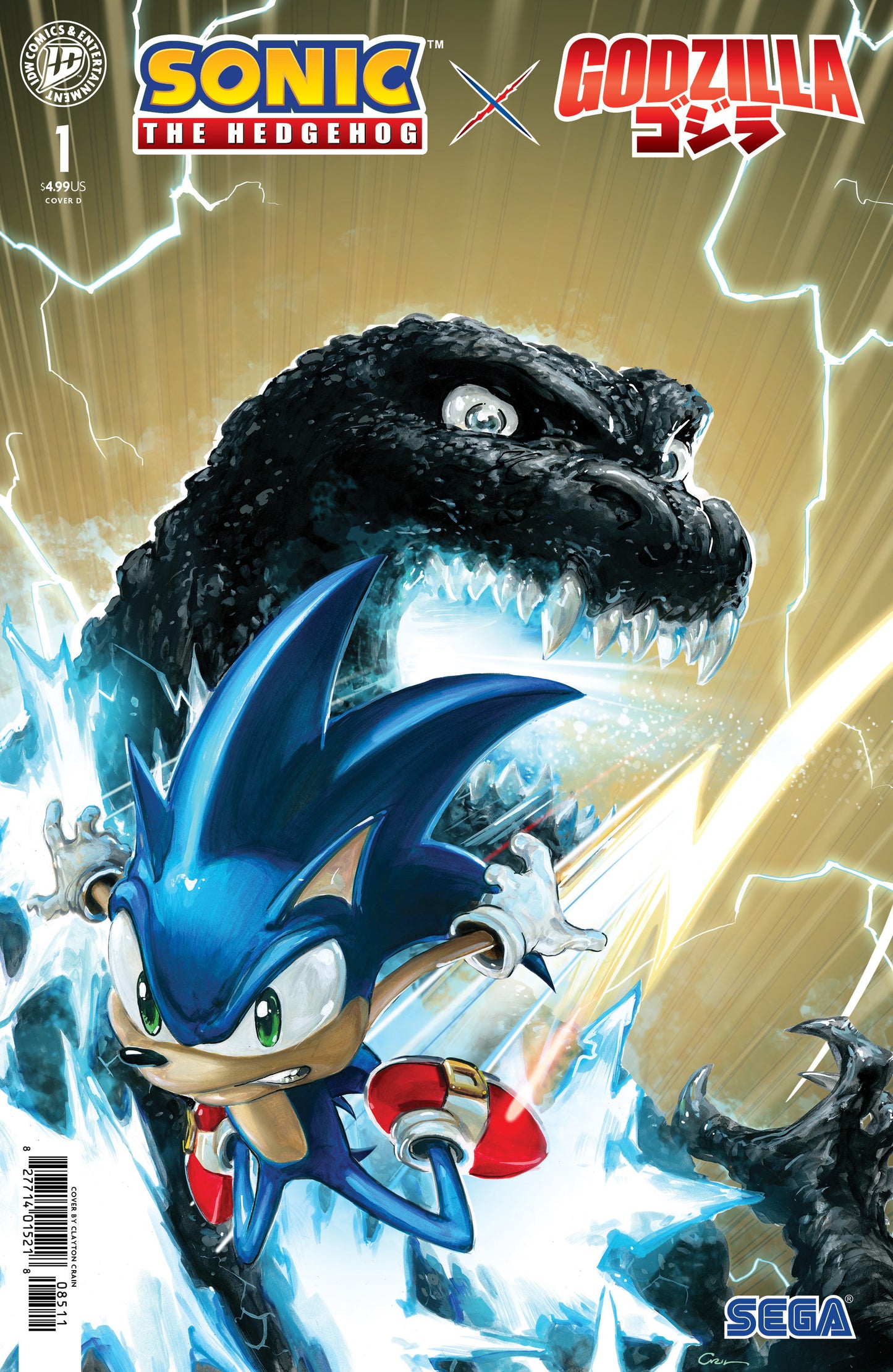 Sonic The Hedgehog X Godzilla #1 Variant D (Crain) (NM)