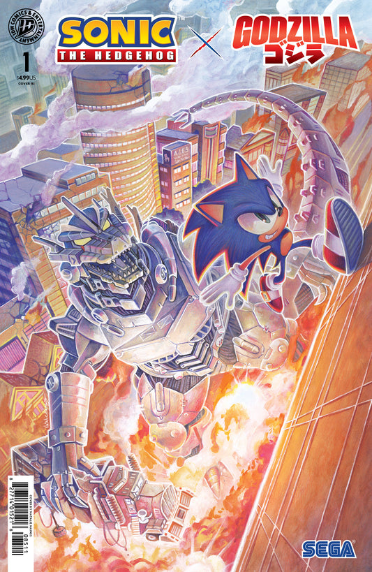 Sonic The Hedgehog X Godzilla #1 1:25 Foil Variant (Haines) (NM)