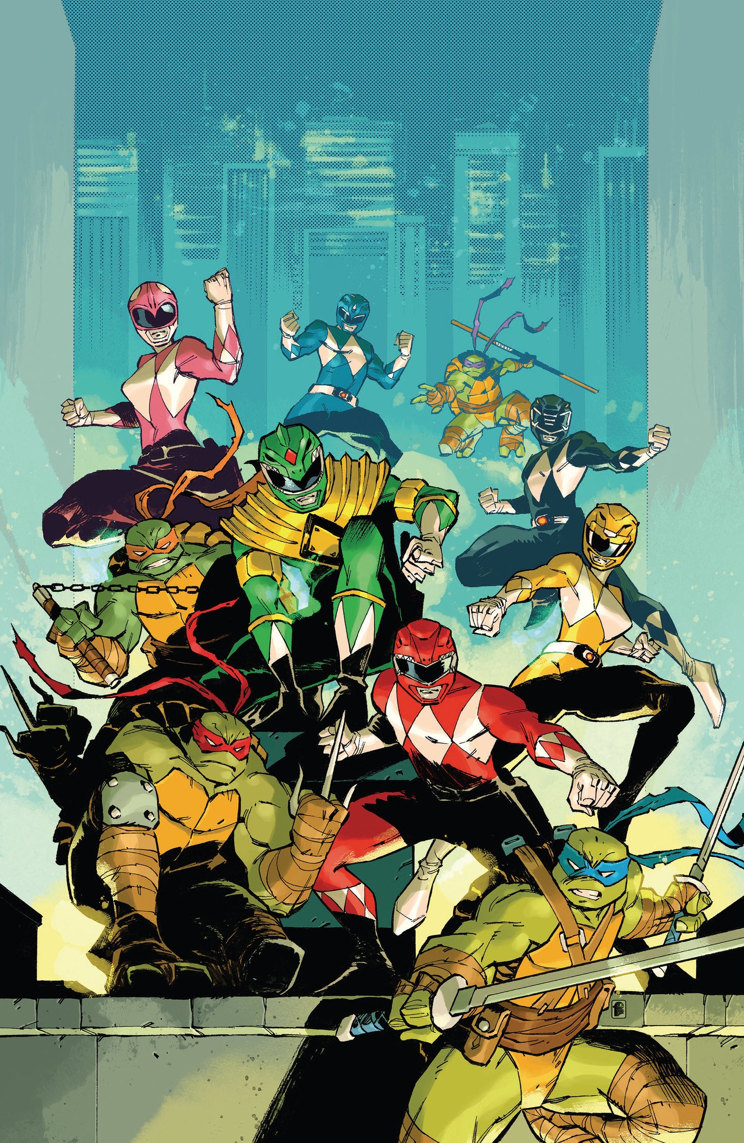 Mighty Morphin Power Rangers/Teenage Mutant Ninja Turtles III #2 M 1:5 Variant Edition (Full Art, Cardstock, Daniel) (NM)