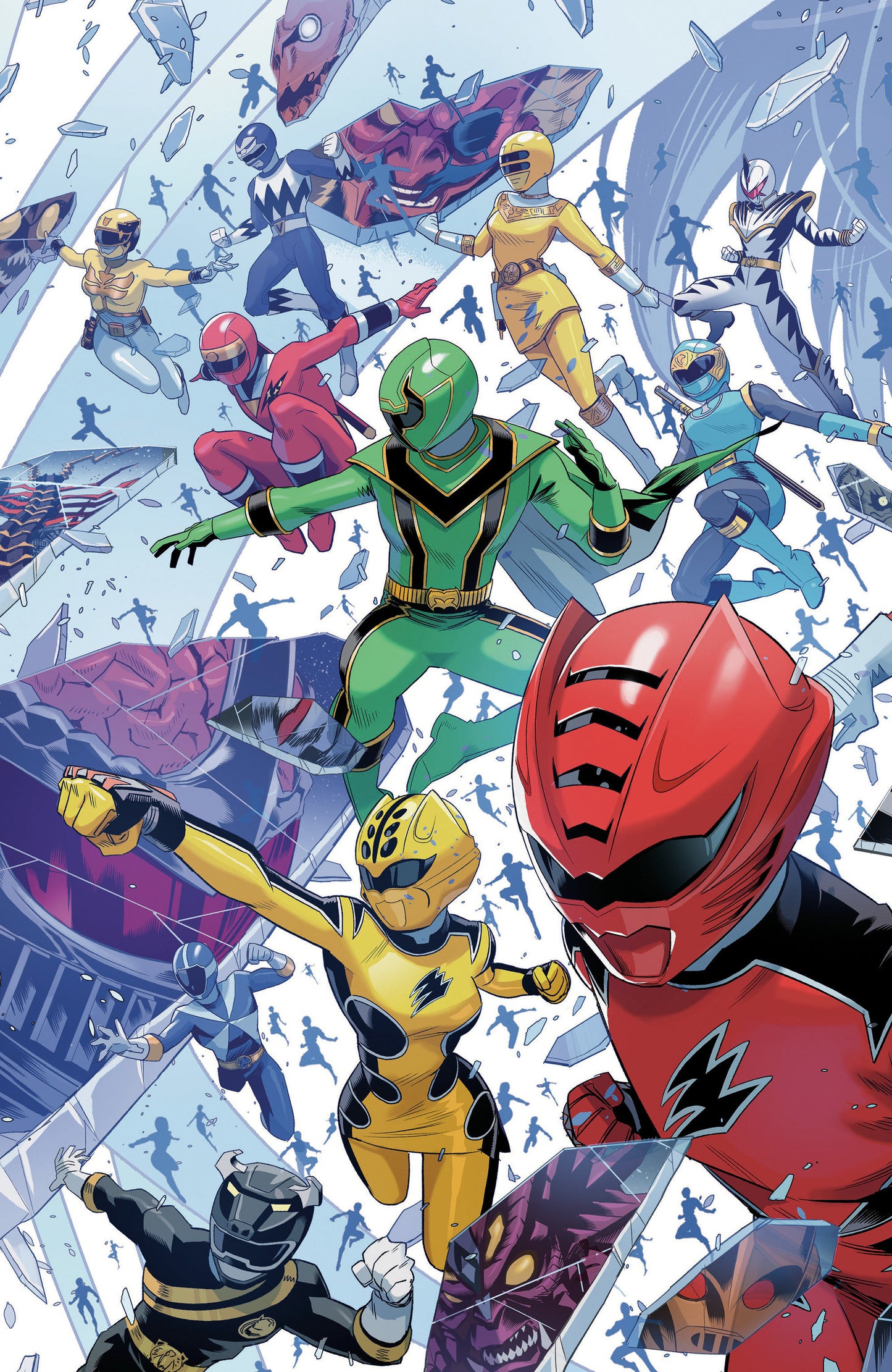 Power Rangers Unlimited #1 C Every Ranger Ever Cardstock Connecting Variant (Full Art, Zonno) (NM)