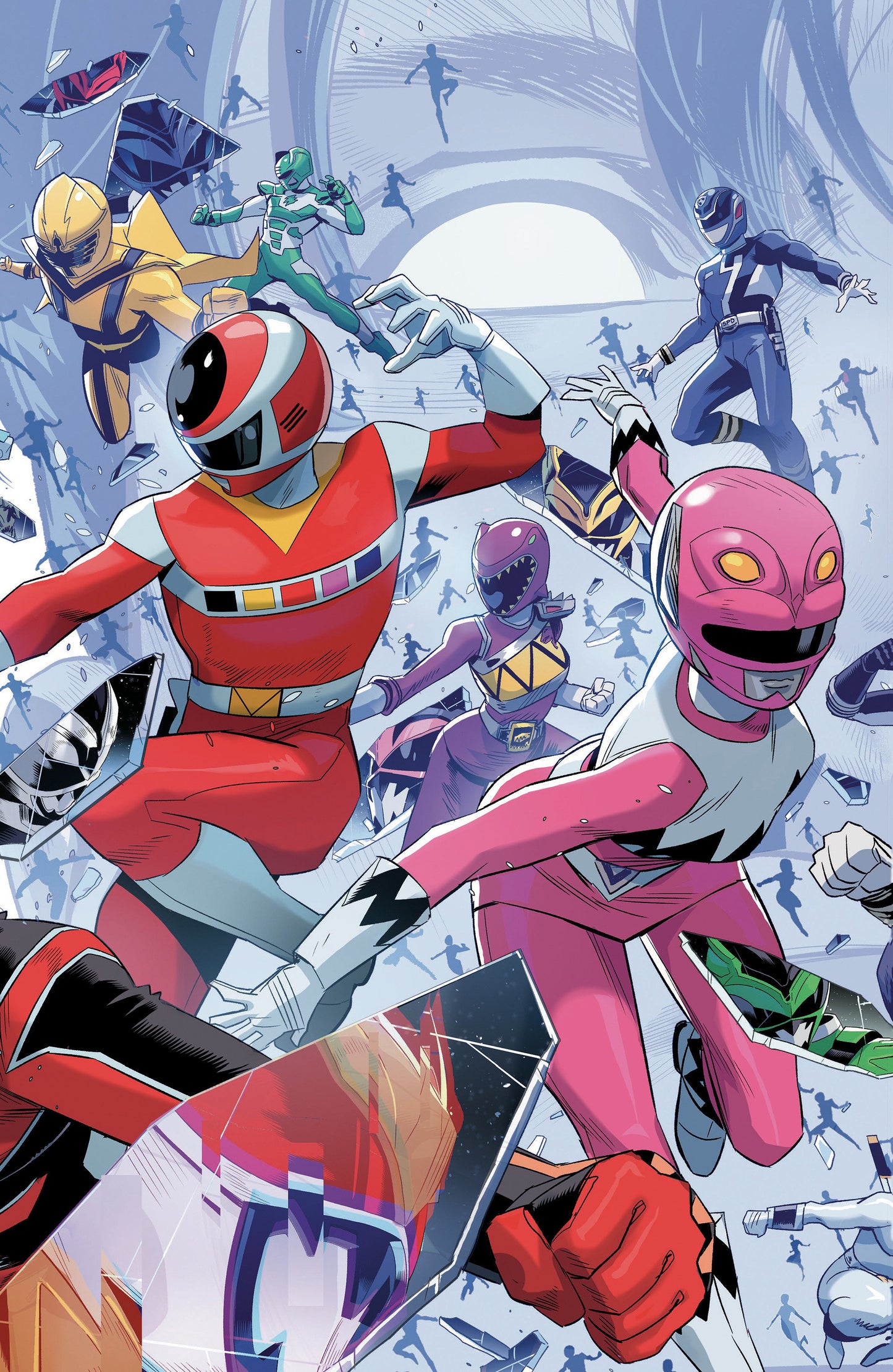 Power Rangers Unlimited #2 C Every Ranger Ever Card Stock Connecting Variant (Full Art, Zonno) (NM)