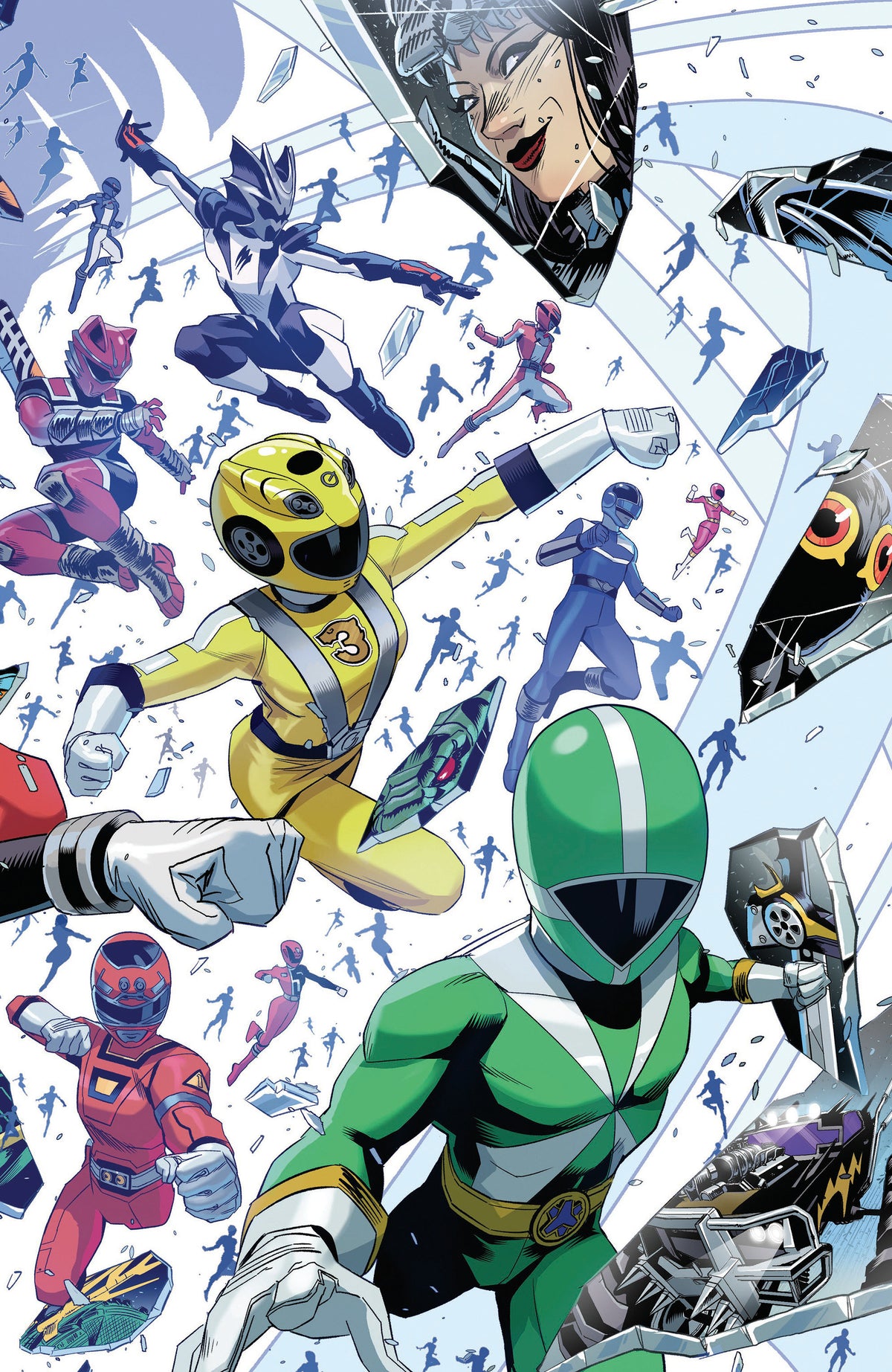 Power Rangers Unlimited #4 C Every Ranger Ever Card Stock Connecting Variant (Full Art, Zonno) (NM)