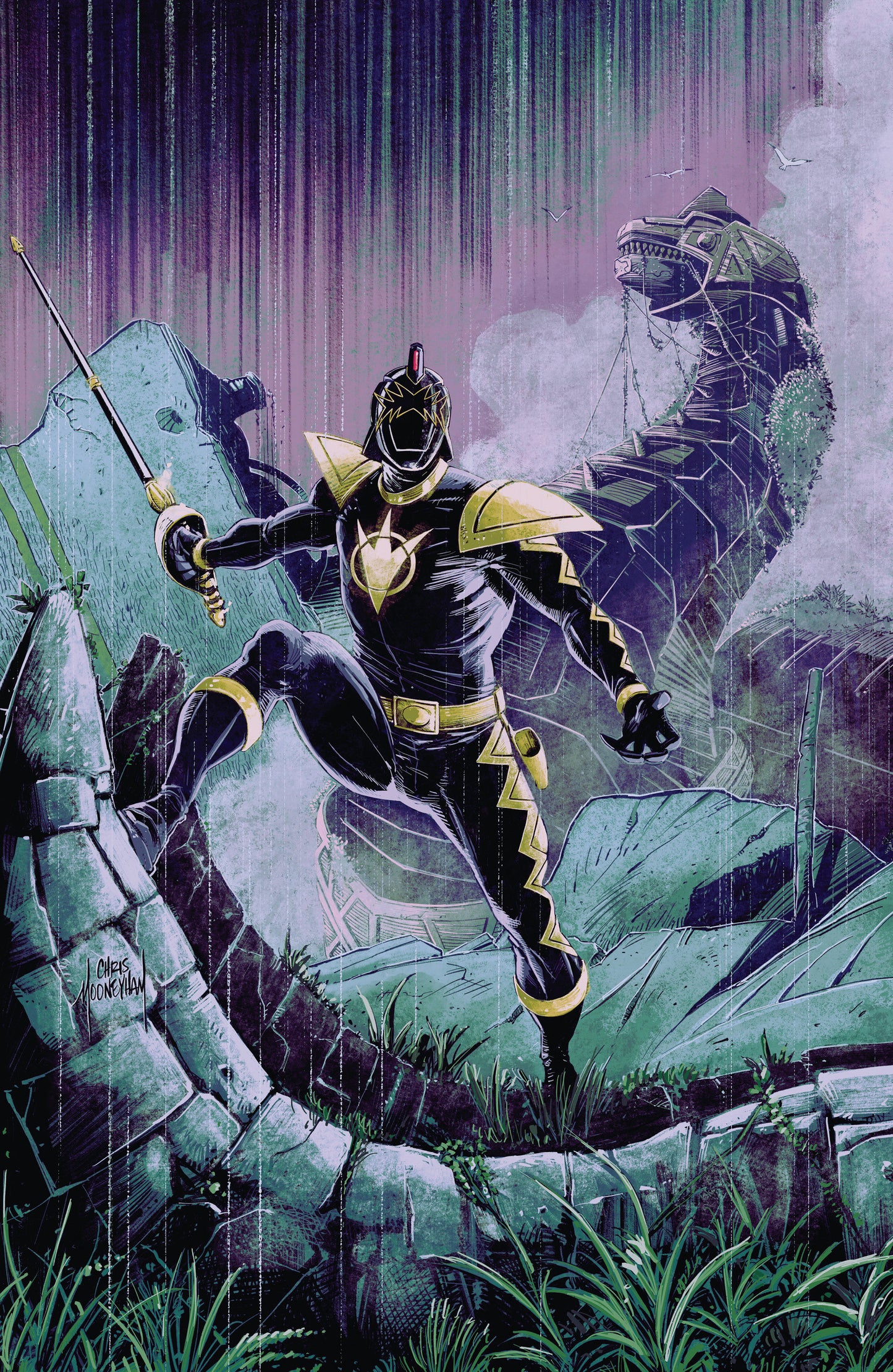 Power Rangers Green #1 C Tommy Oliver Card Stock Connecting Variant (Dressed, Mooneyham) (NM)