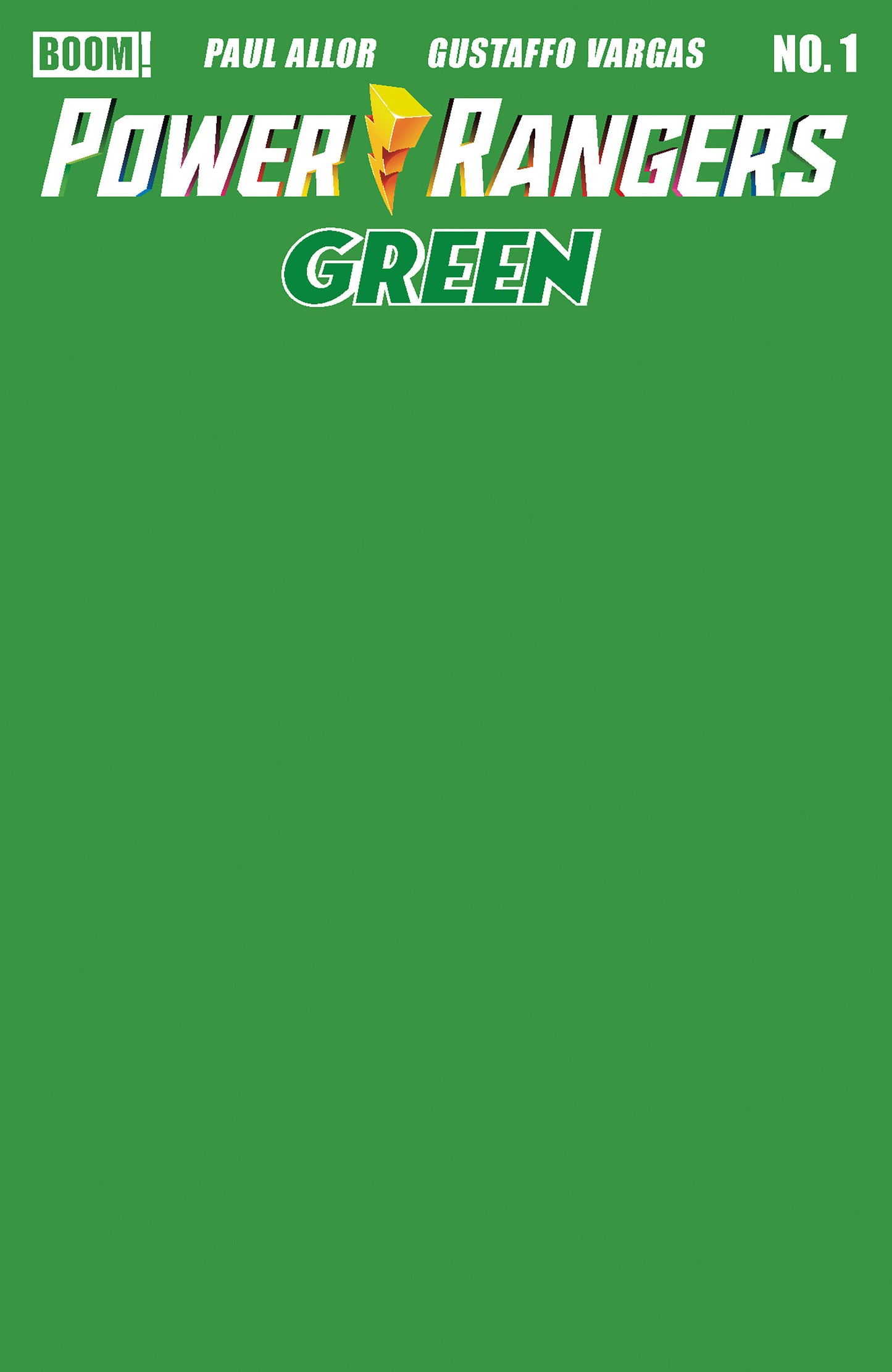 Power Rangers Green #1 E Green Blank Sketch Variant (NM)