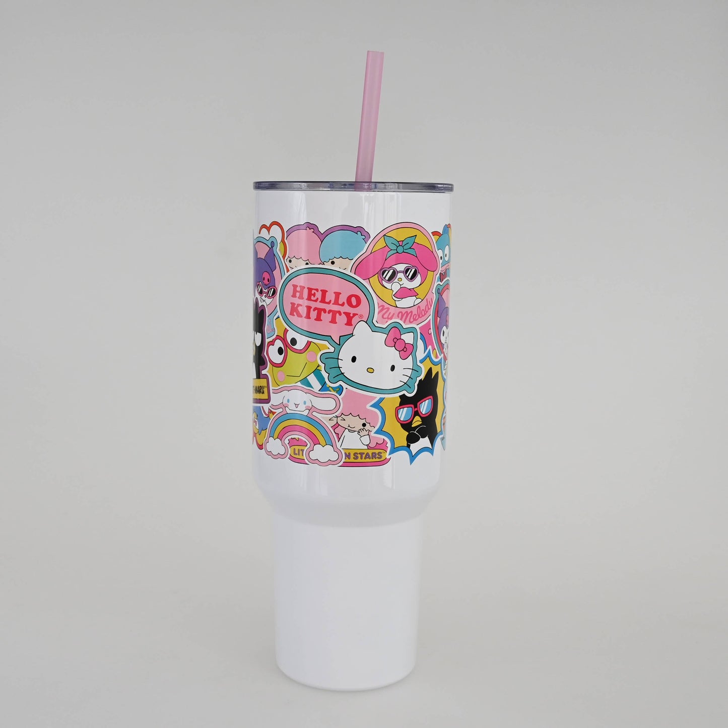 Sanrio Super Cute Sticker Collage 40oz SS Tumbler w/ Handle