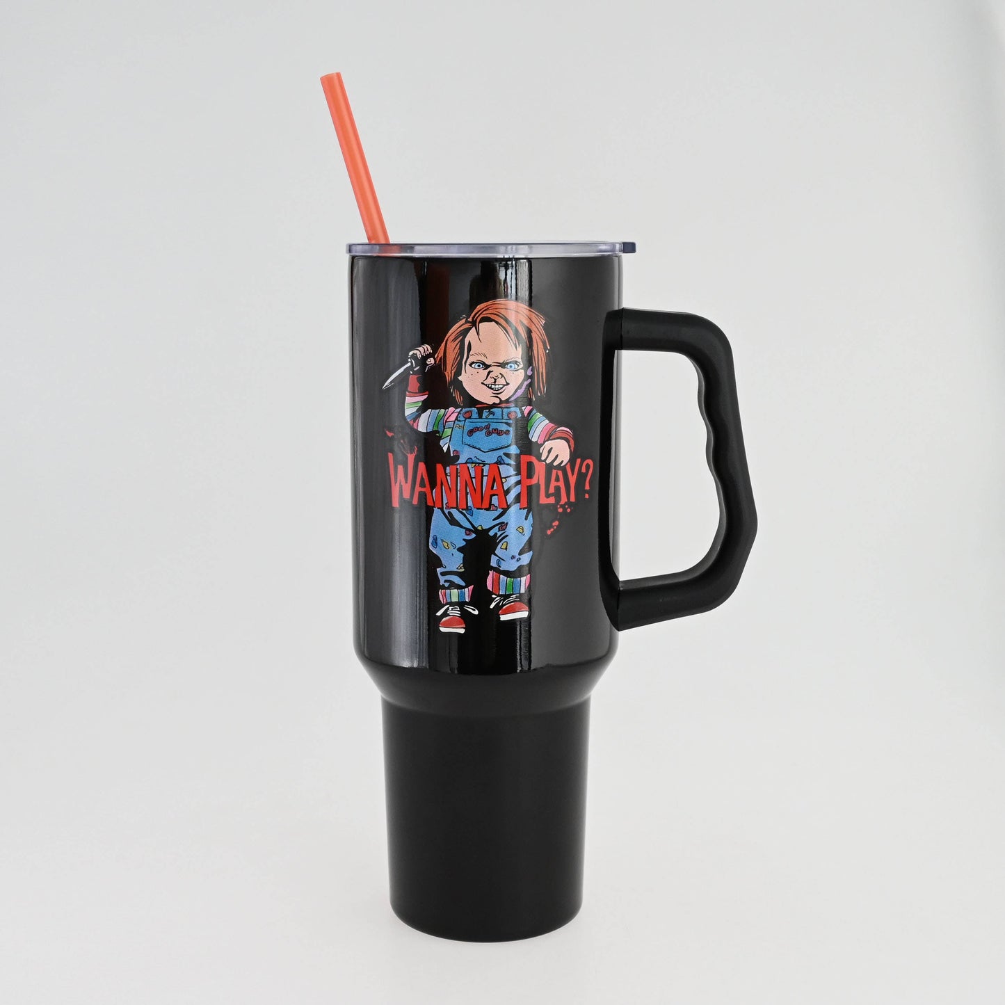 CHUCKY WANNA PLAY 40oz Stainless Steel Tumbler w Handle