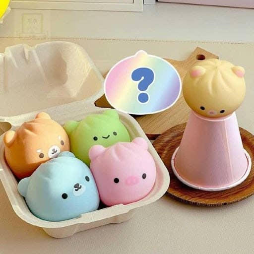 Random Animal Dumpling Squishy – Mystery Stress Toy (1 Box)