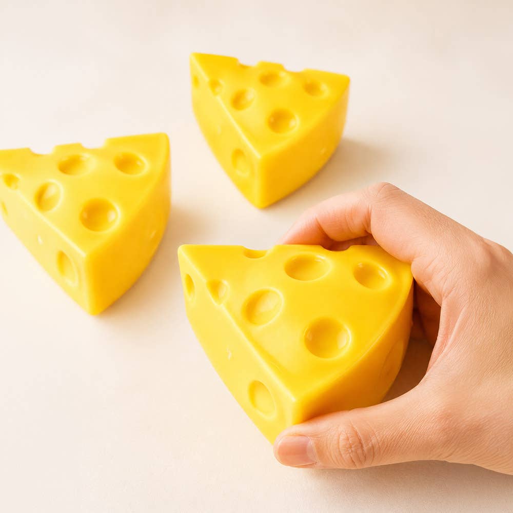 Cheese Wedge Squeeze Squishy Stress Relief Toy (1 Cheese Wedge)