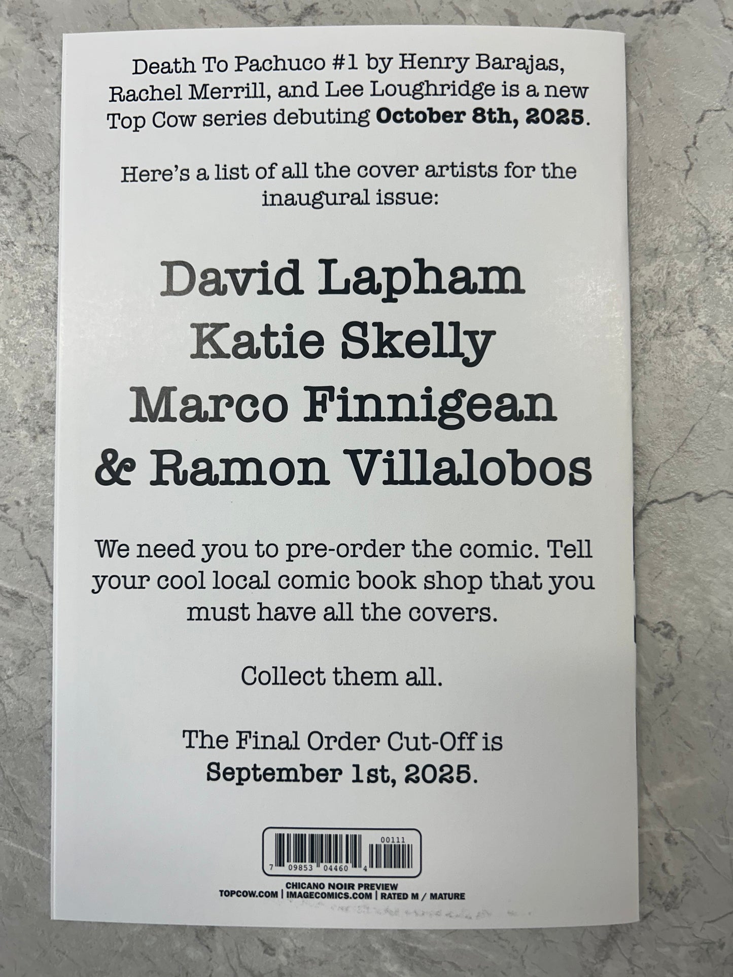 Death To Pachuco Ashcan Promo (NM)