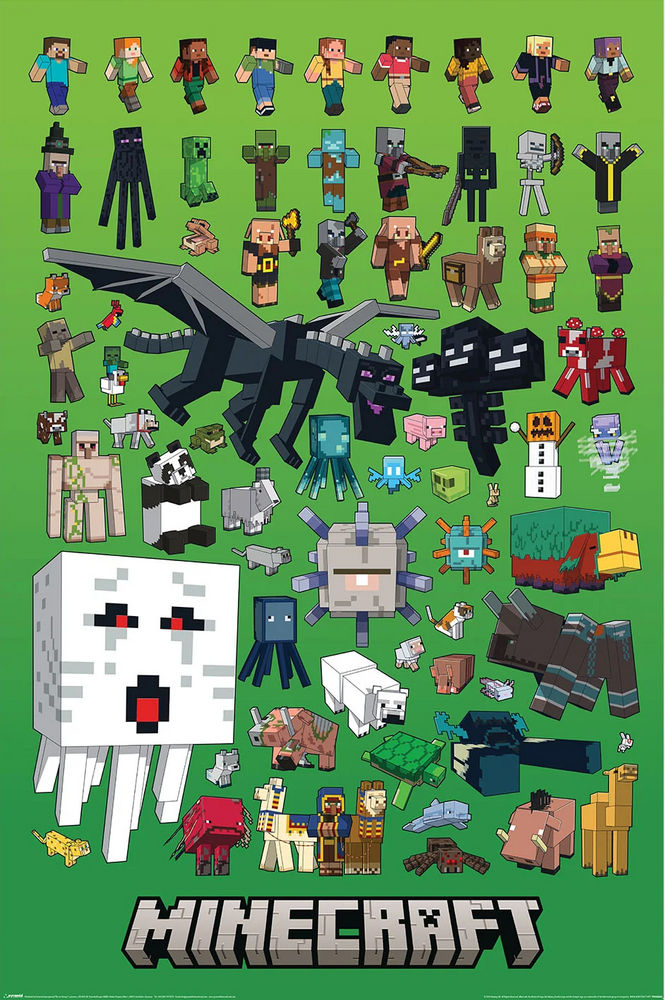 Minecraft Character Montage Poster