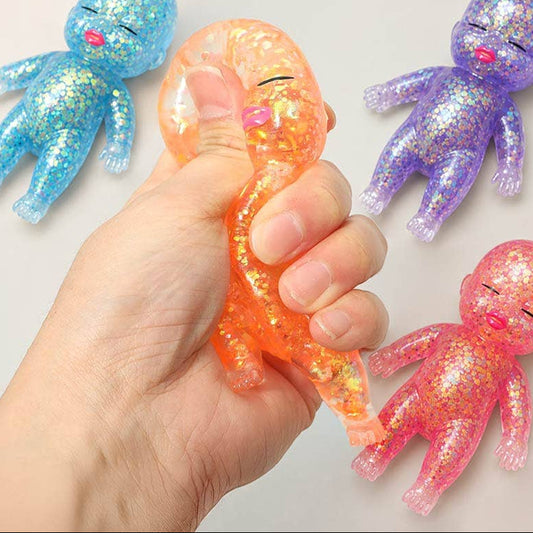 Glitter Figure Doll Squeeze Squishy Stress Relief Toy (1 Doll)
