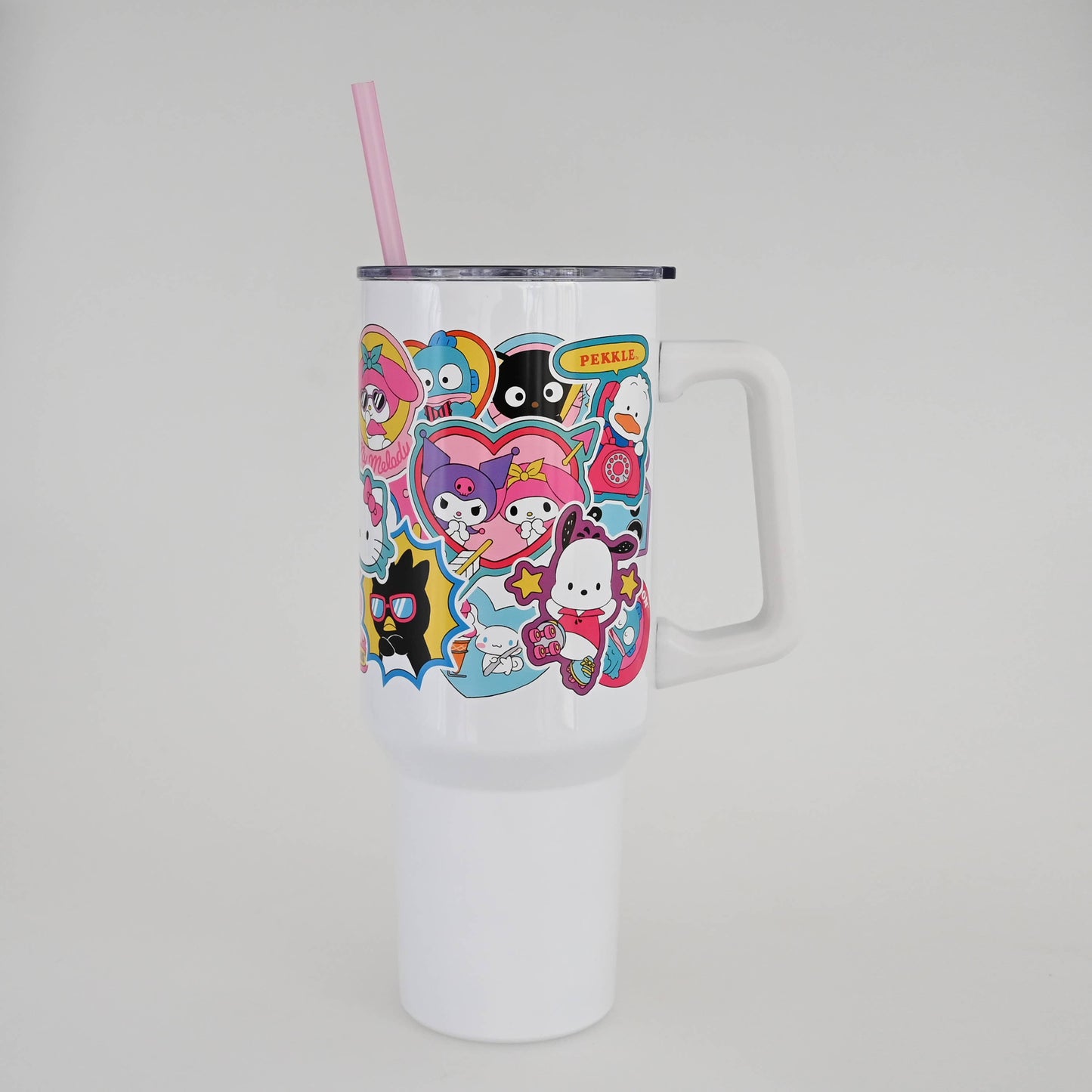 Sanrio Super Cute Sticker Collage 40oz SS Tumbler w/ Handle