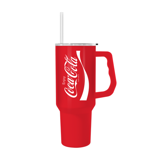 Coca Cola Enjoy Logo 40oz Stainless Steel Tumbler w Handle
