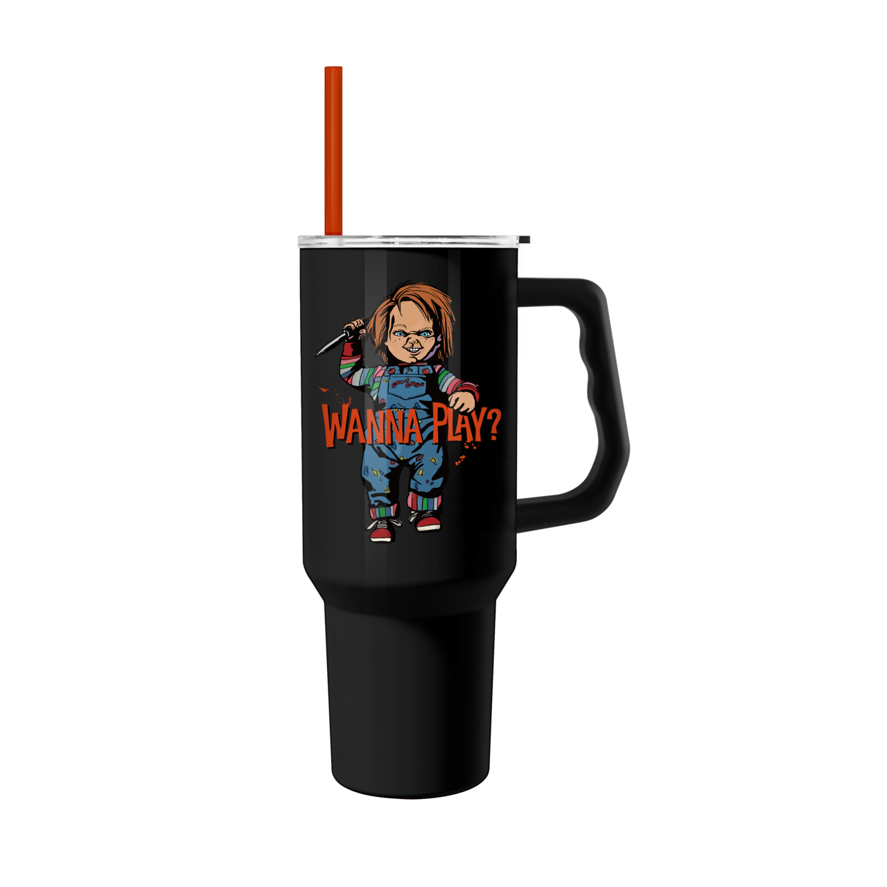 CHUCKY WANNA PLAY 40oz Stainless Steel Tumbler w Handle
